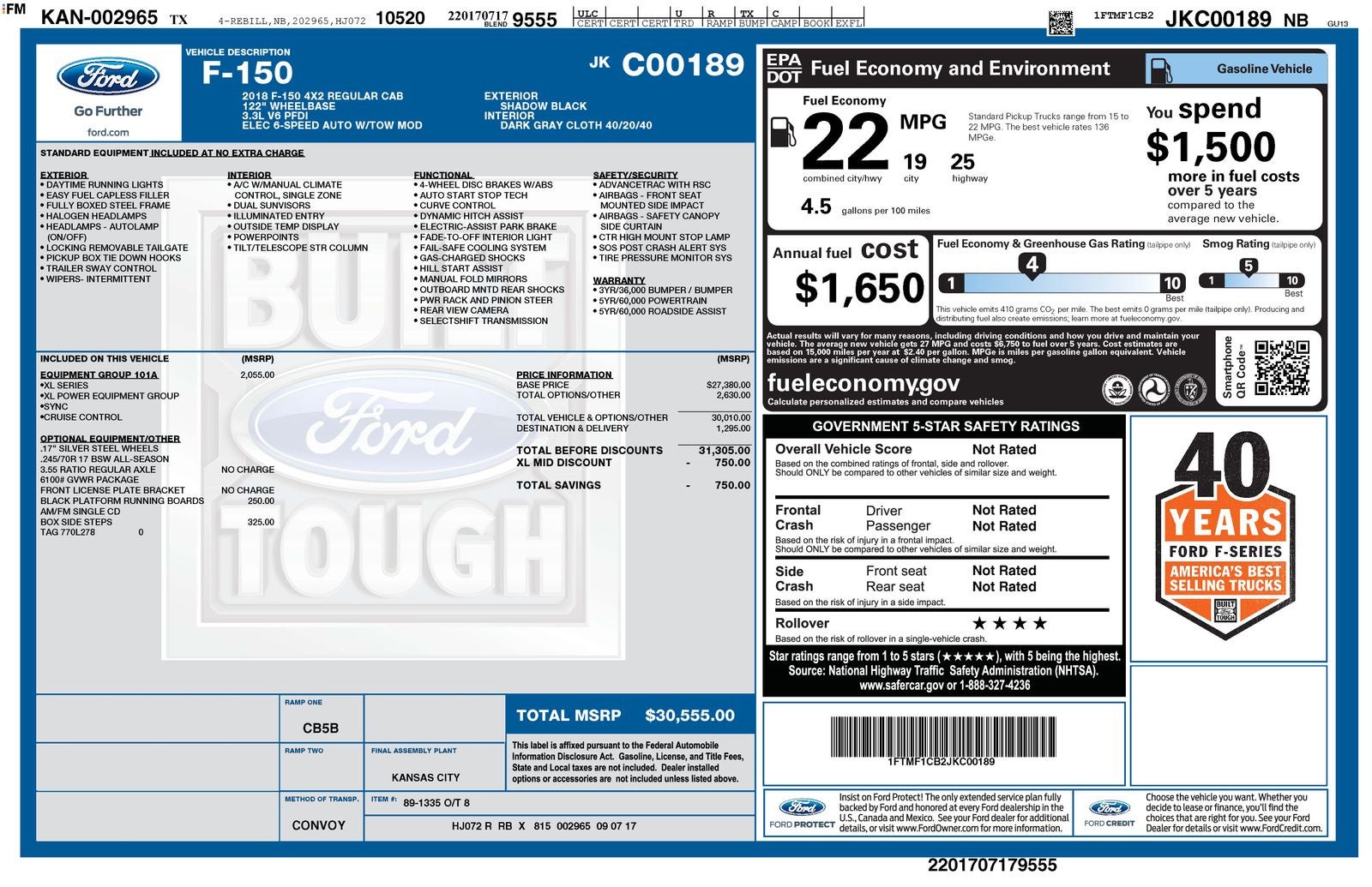 2018 Ford F-150 XL