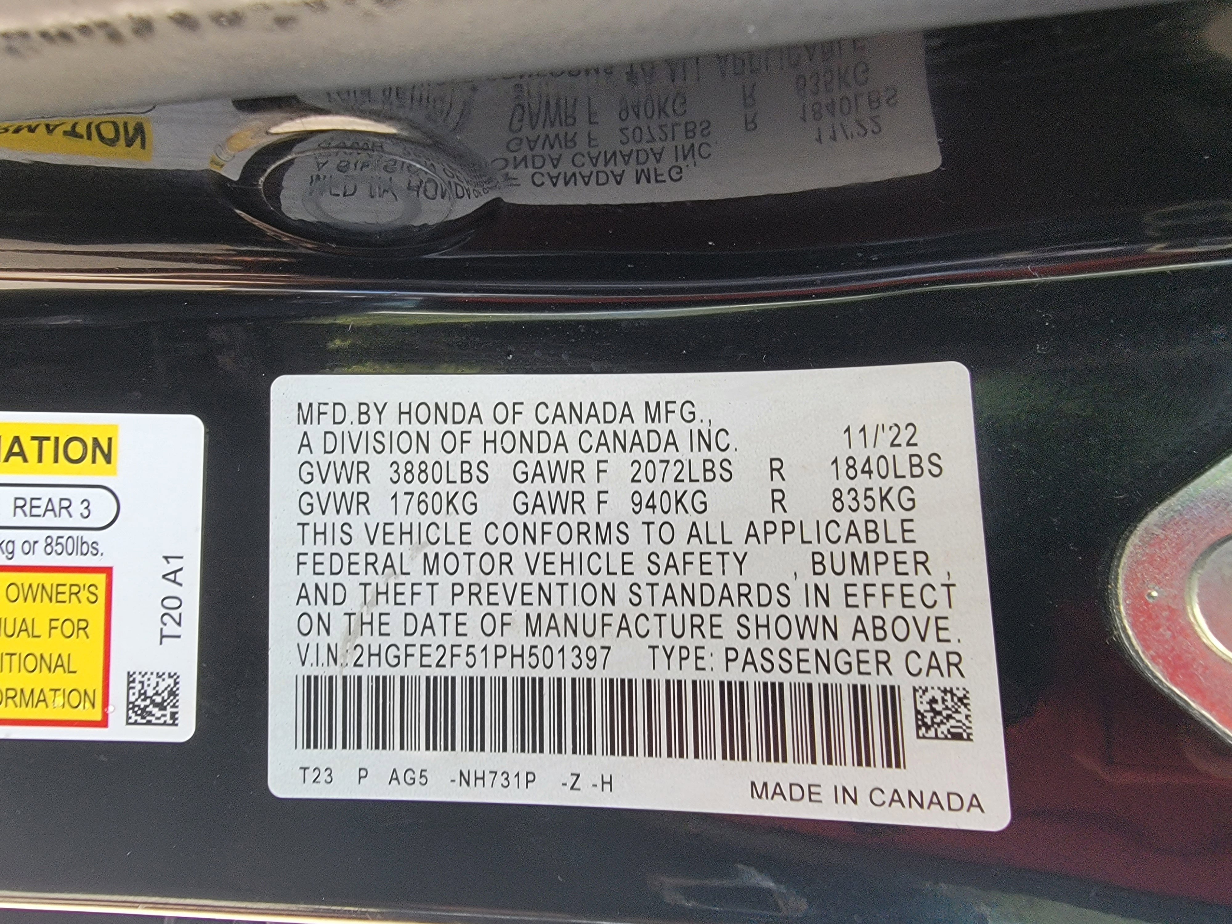 2023 Honda Civic Sedan Sport