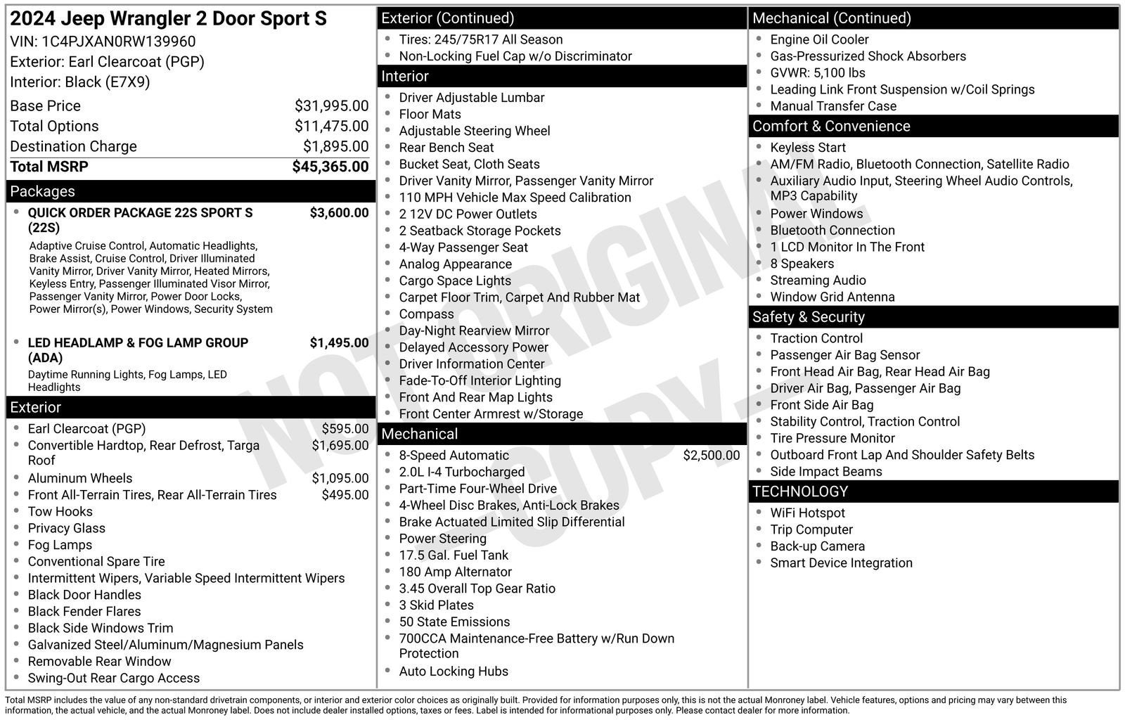 2024 Jeep Wrangler Sport S