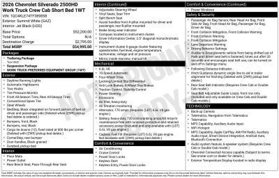 2026 Chevrolet Silverado 2500 HD WT