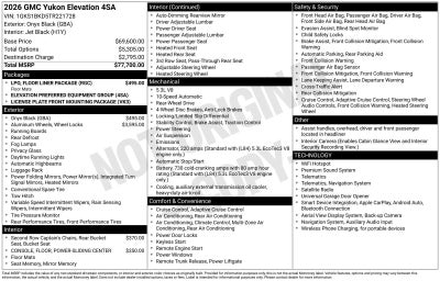 2026 GMC Yukon Elevation