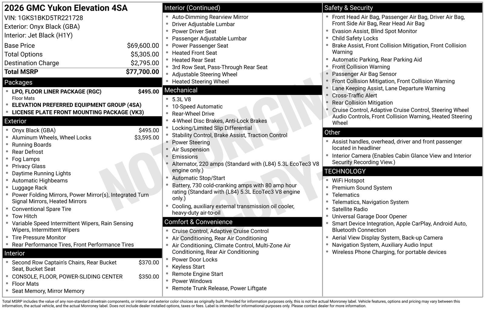 2026 GMC Yukon Elevation