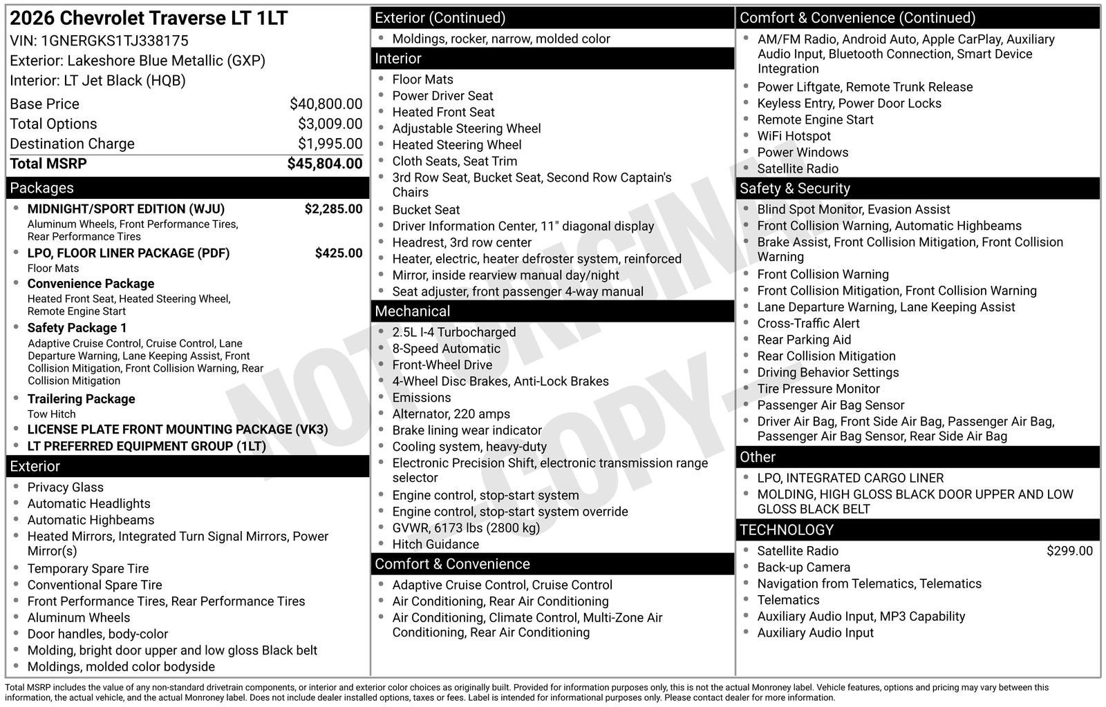 2026 Chevrolet Traverse LT