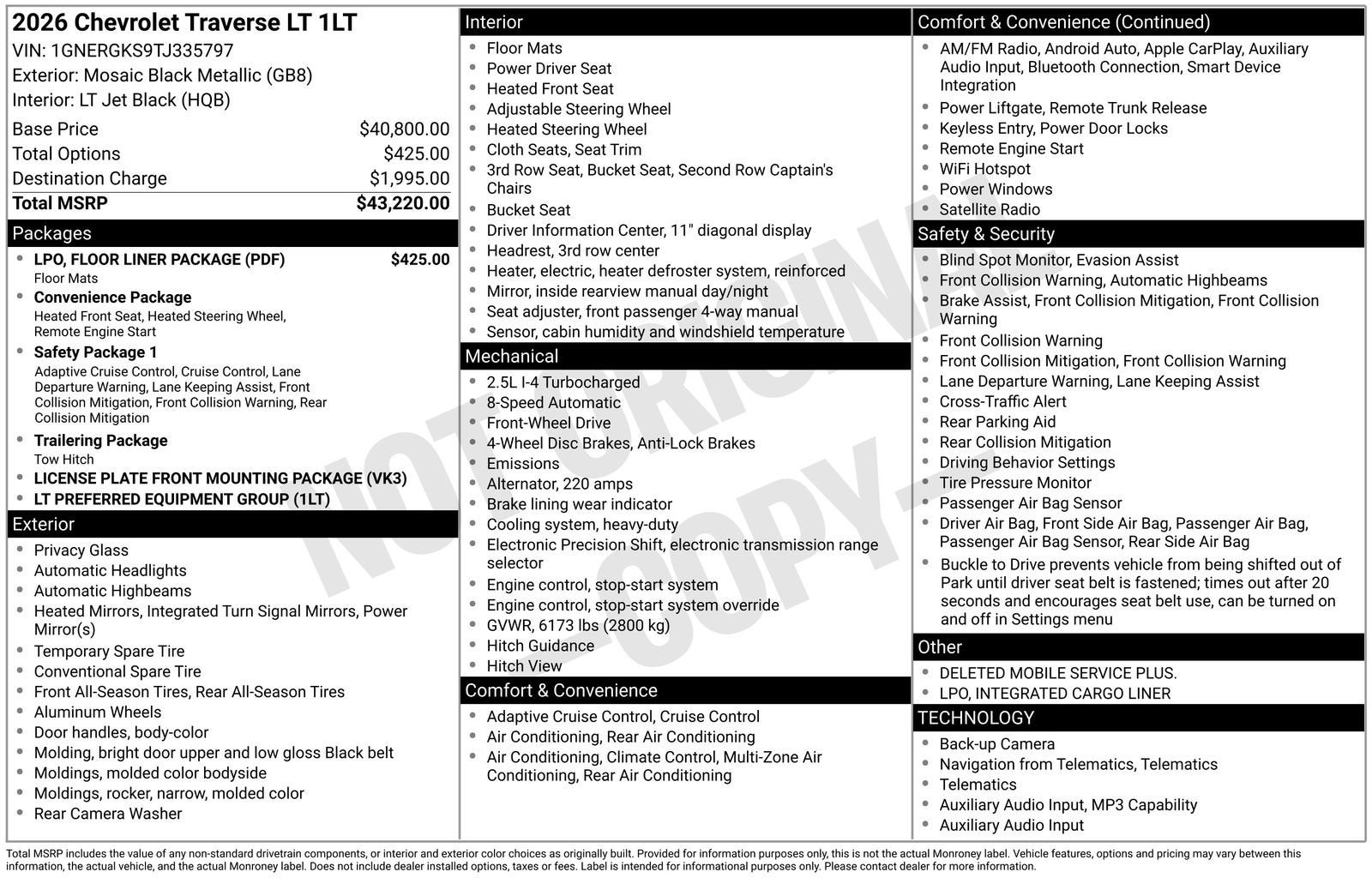 2026 Chevrolet Traverse LT
