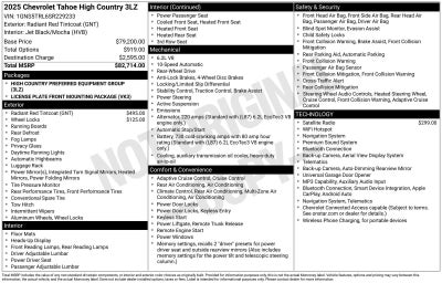 2025 Chevrolet Tahoe High Country
