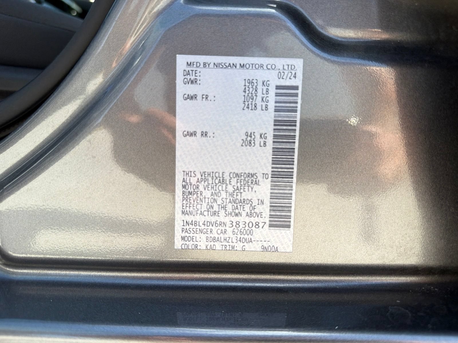 2024 Nissan Altima 2.5 SV