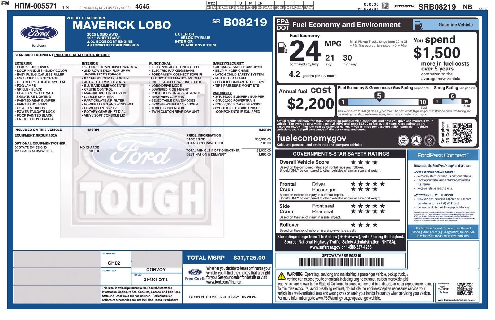 2025 Ford Maverick Lobo Standard