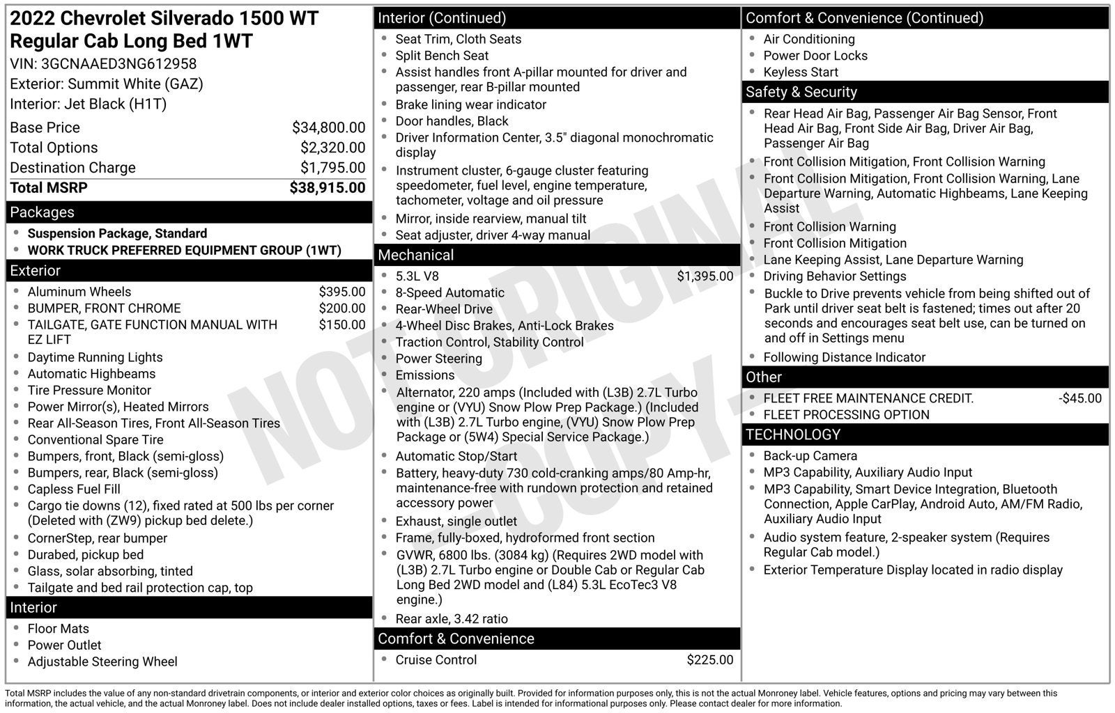 2022 Chevrolet Silverado 1500 Work Truck