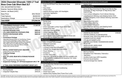 2026 Chevrolet Silverado 1500 LT Trail Boss