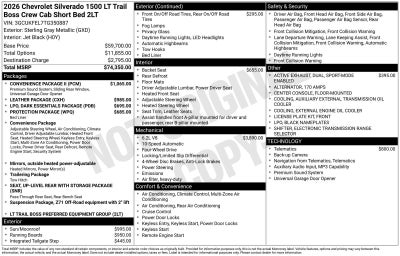 2026 Chevrolet Silverado 1500 LT Trail Boss