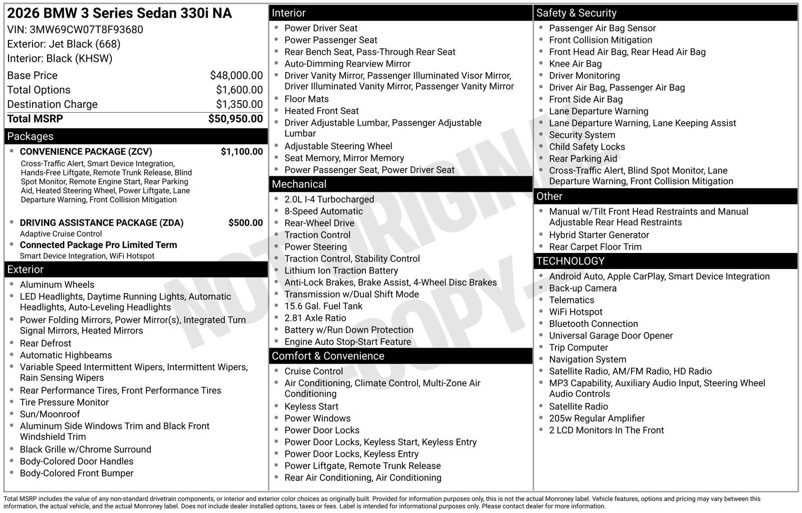 2026 BMW 3 Series 330i NA