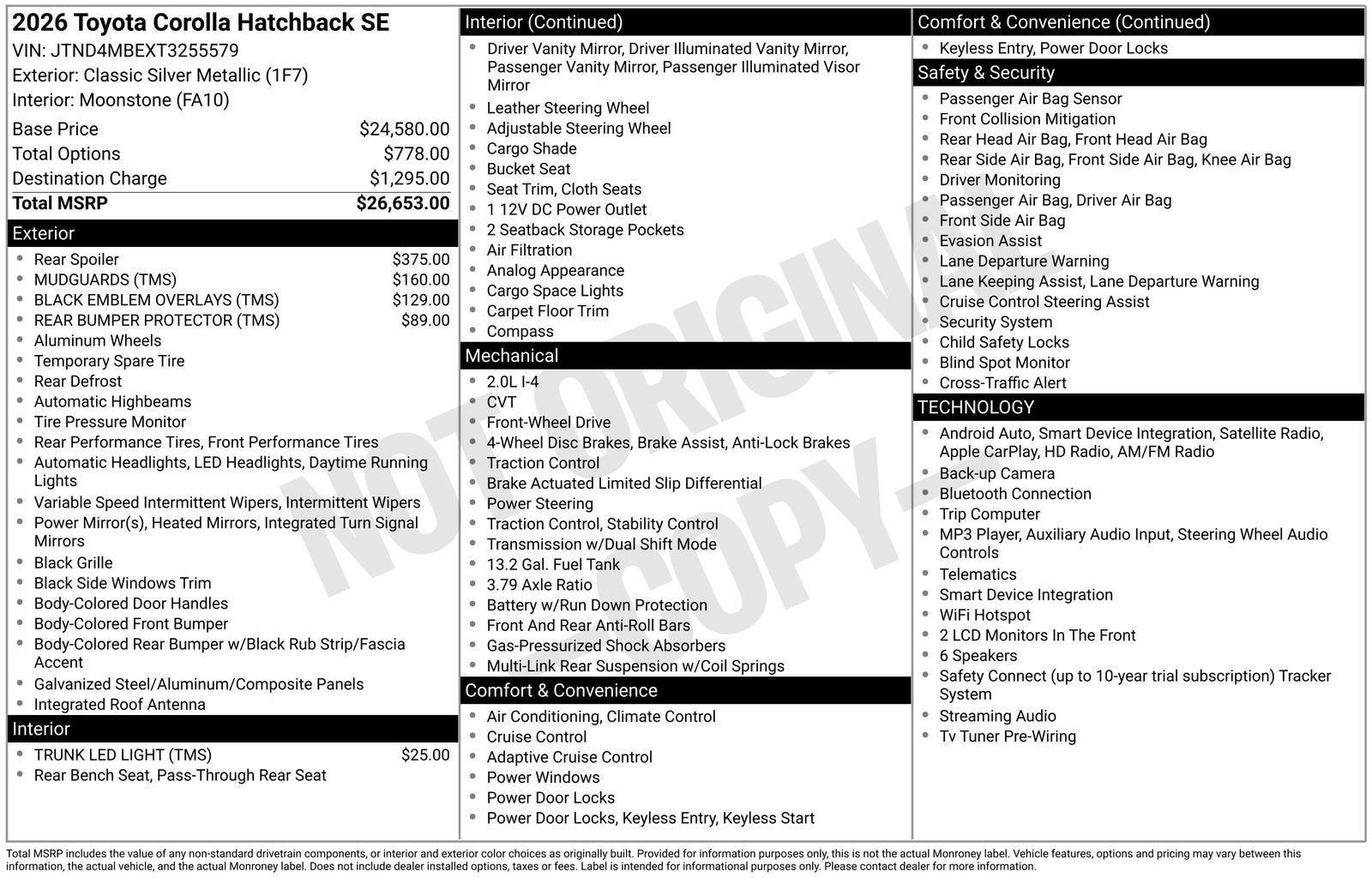 2026 Toyota Corolla Hatchback SE