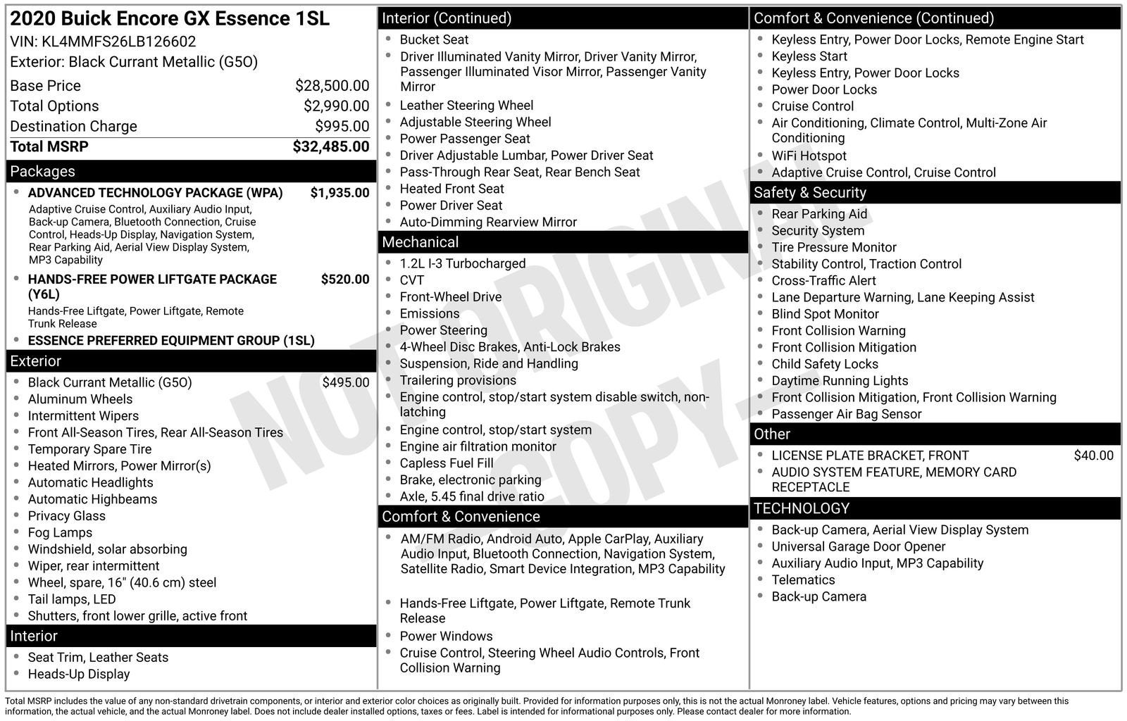 2020 Buick Encore GX Essence