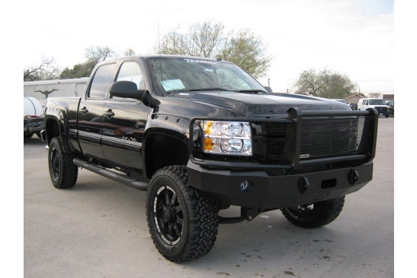 black truck standing on the road
